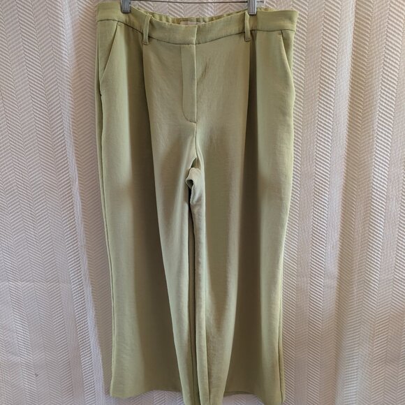 Abercrombie & Fitch Trousers Pants Wide Leg Light Green, Size 16S / 33 Summer - Picture 1 of 9